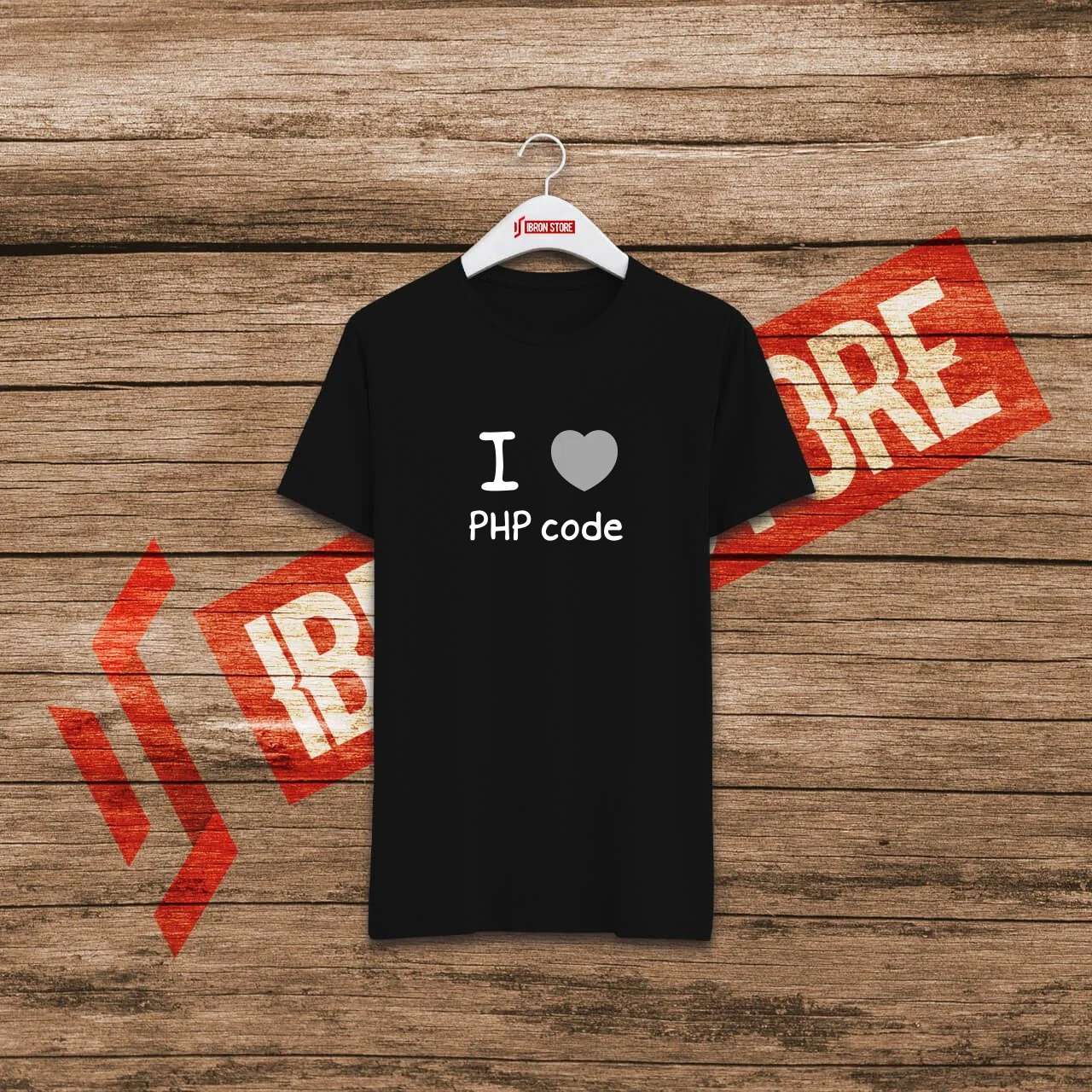 I love PHP code mintás unisex póló (fekete)