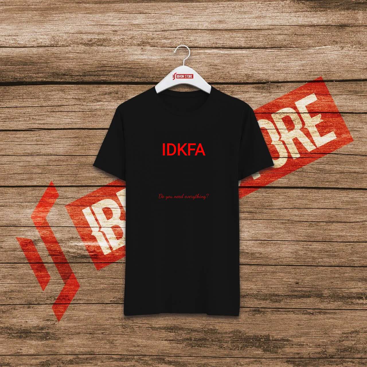 IDKFA - Do you need everything (piros) mintás unisex póló (fekete)