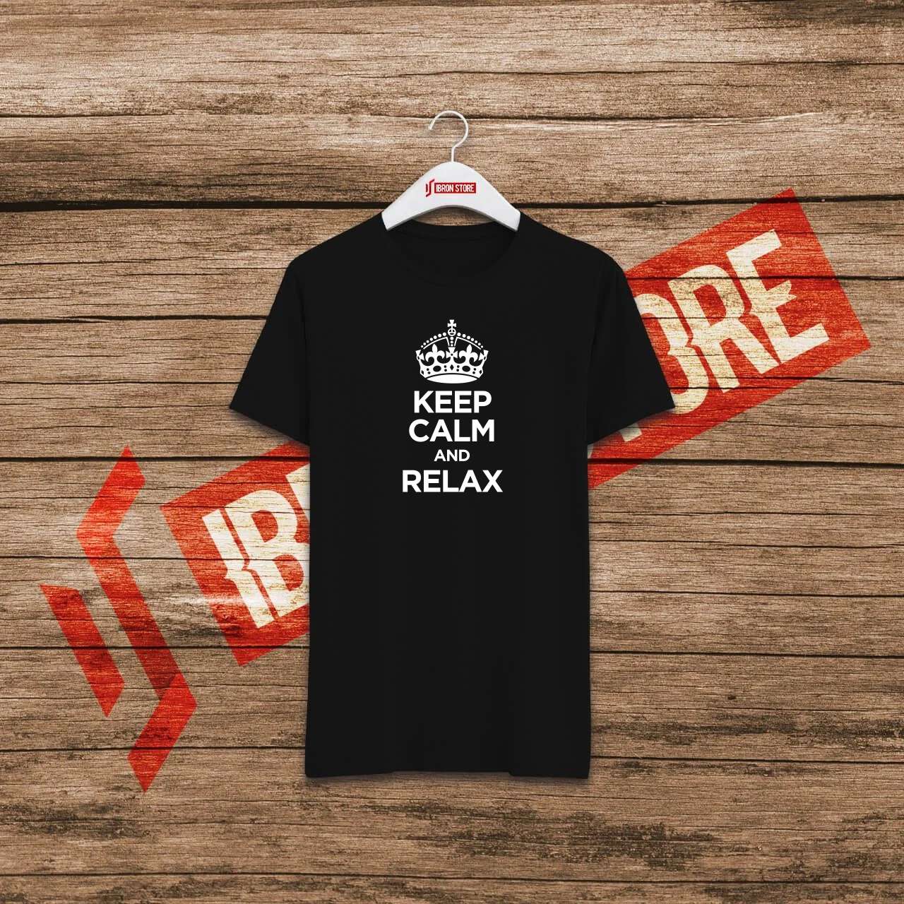 Keep calm and relax mintás unisex póló (fekete)