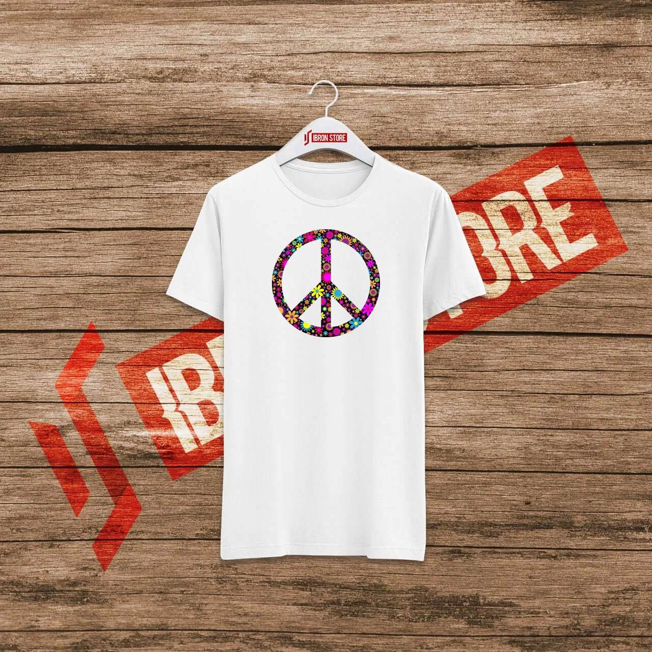 Colorful peace mintás unisex póló (fehér)