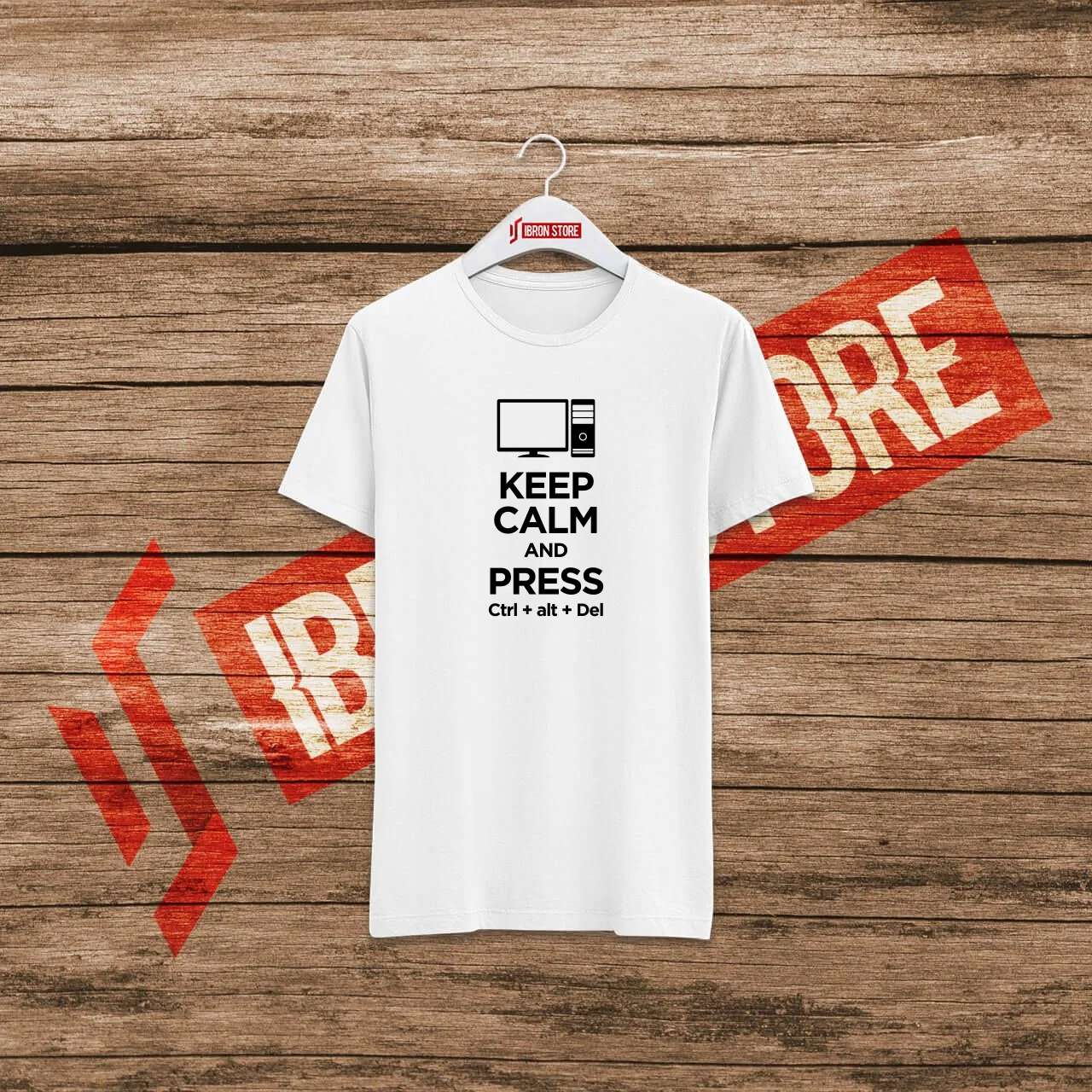 Keep calm and press ctrl + alt + del mintás unisex póló (fehér)