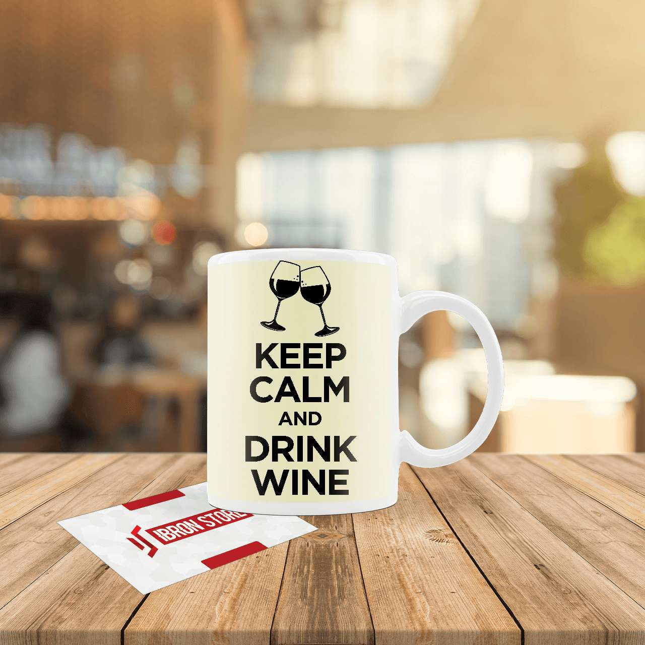 Keep calm and drink wine 2 mintás fluoreszkálós világítós bögre