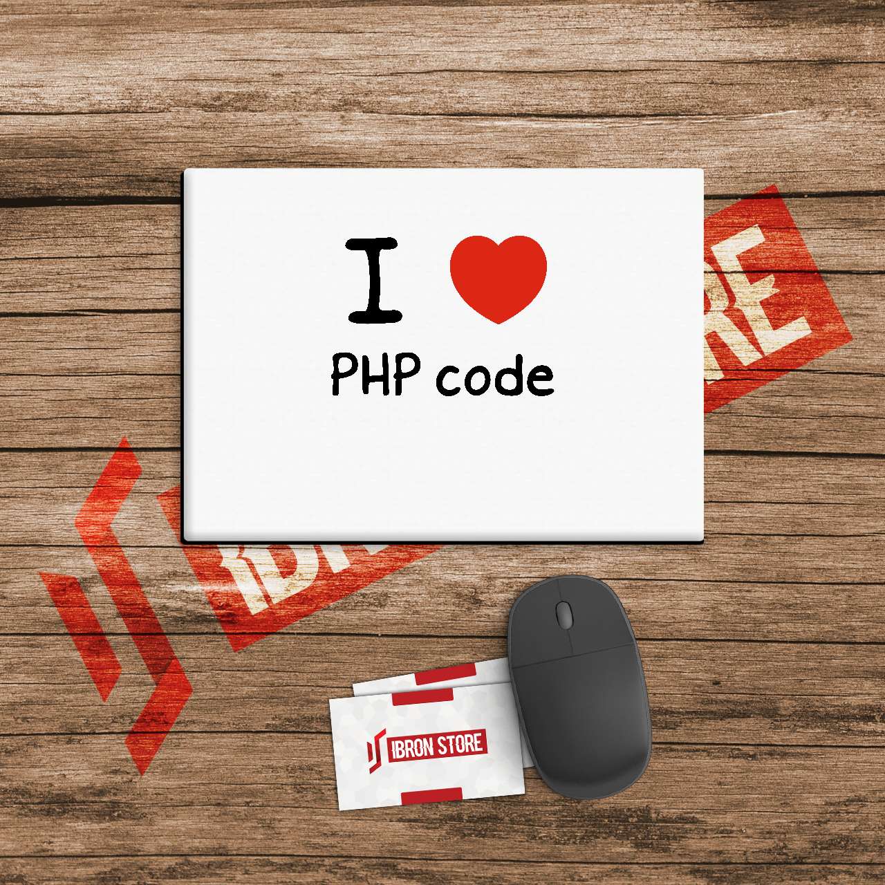I love PHP code mintás egérpad (3mm vastag)