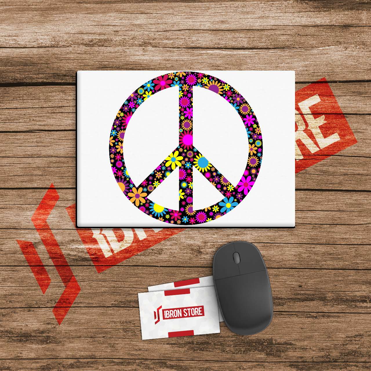 Colorful peace mintás egérpad (3mm vastag)