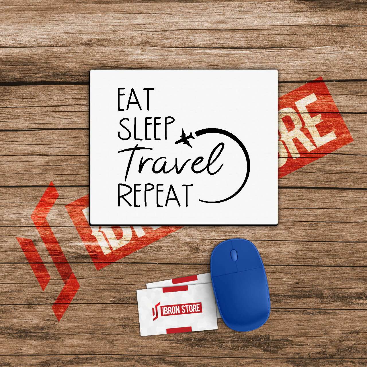 Eat,sleep, travel repeat mintás egérpad (5mm vastag)