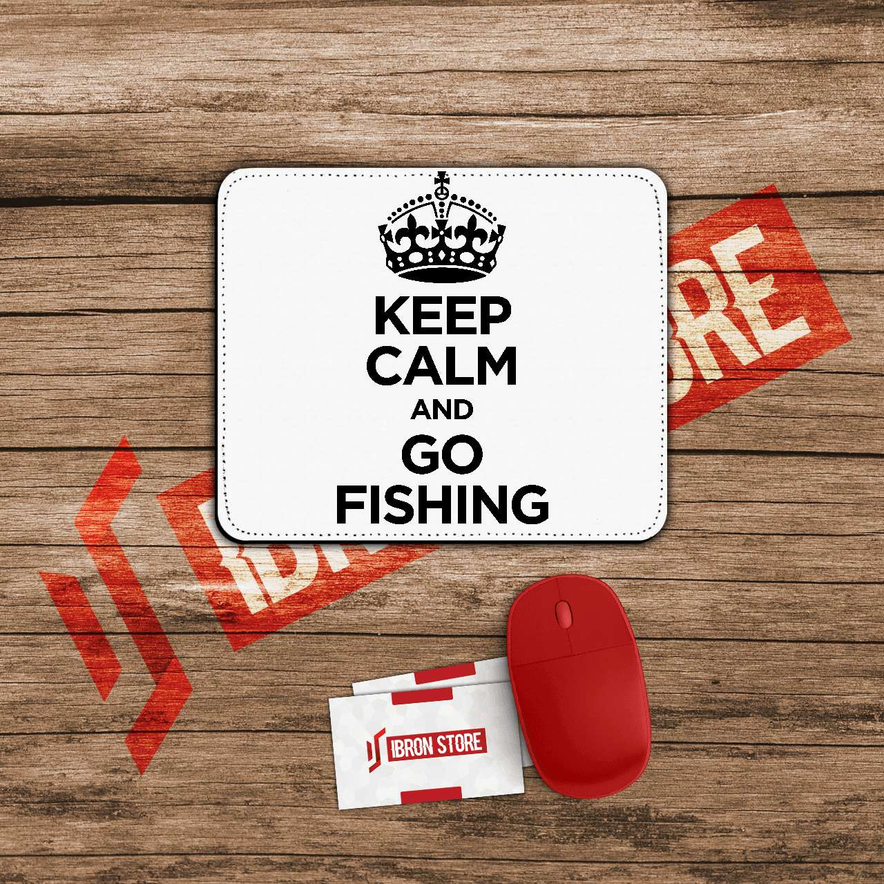 Keep calm and go fishing mintás prémium egérpad (6mm vastag)